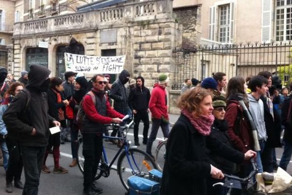 2 à 300 personnes défilent dans les rues de Dijon pour s'opposer à l'éco-quartier des Lentillères.