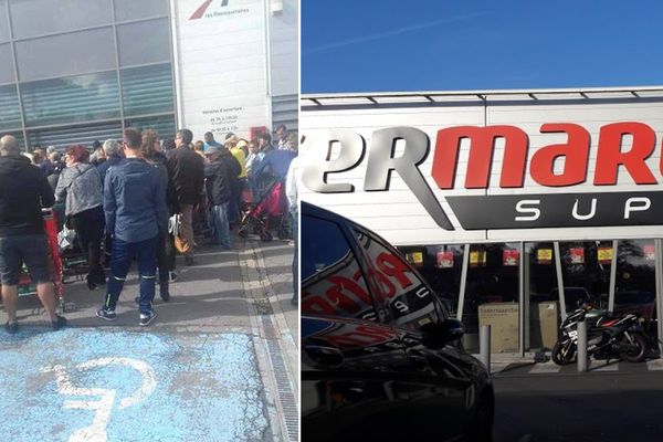 La file d'attente devant Intermarché Sin-le-Noble