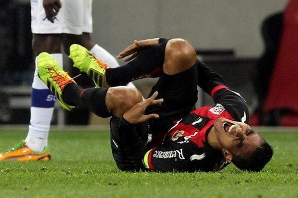 Fabrice Abriel a fait les frais de l'engagement de Sébastien Squillaci, samedi, lors du match opposant Nice à Bastia.