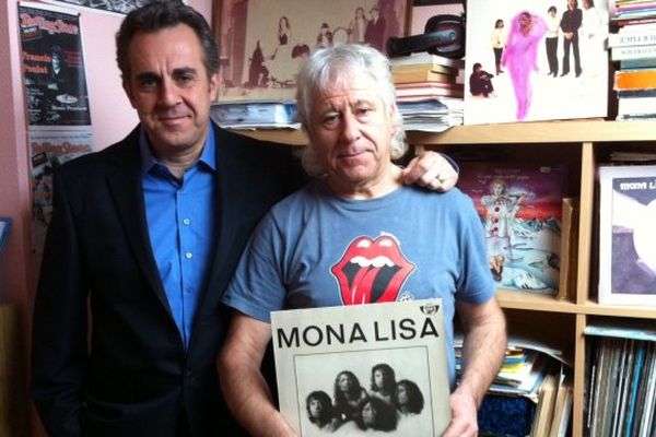 Flavien Texier avec Francis Poulet, ancien batteur du groupe de rock "Mona Lisa"