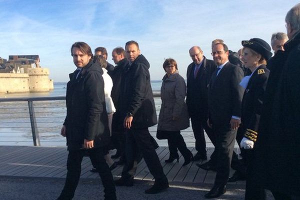 Le président de la République est arrivé en milieu de matin ce samedi au Mont-Saint-Michel