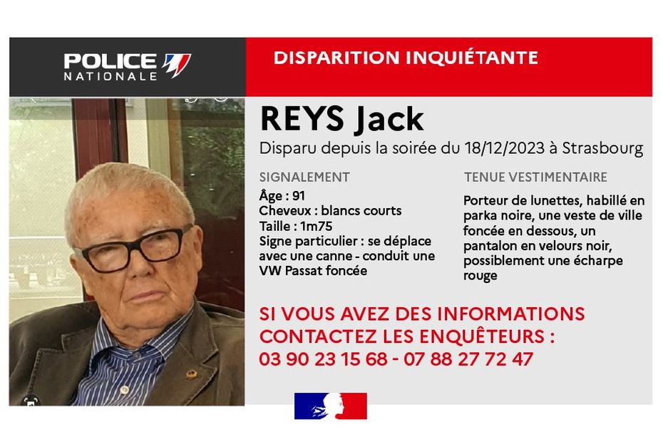 Urgent Call for Witnesses: 91-Year-Old Man Missing in Strasbourg since December 18, 2023