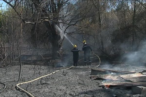 Incendie, quartier Garosud ce dimanche midi, à Montpellier