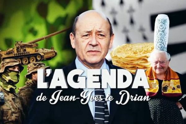 Illustration utilisée par Le Petit Journal lorsque l'émission abord e de façon récurrente l'agenda croisée de Jean-Yves Le Drian