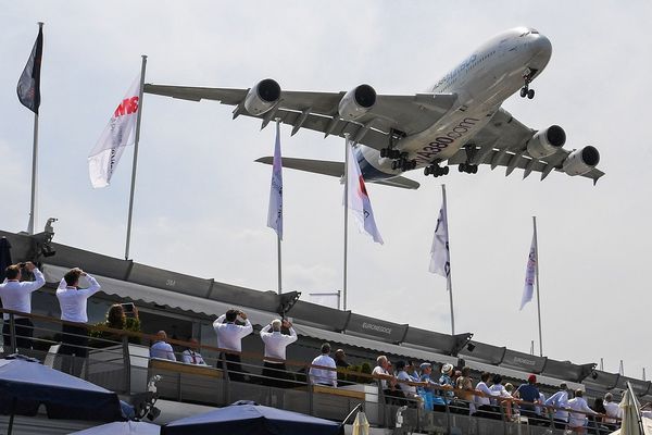 L'A380 en démonstration au salon du Bourget en 2017