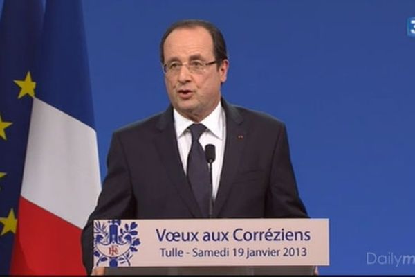 François Hollande prononçant les voeux aux Corréziens samedi 19 janvier 2018 à Tulle