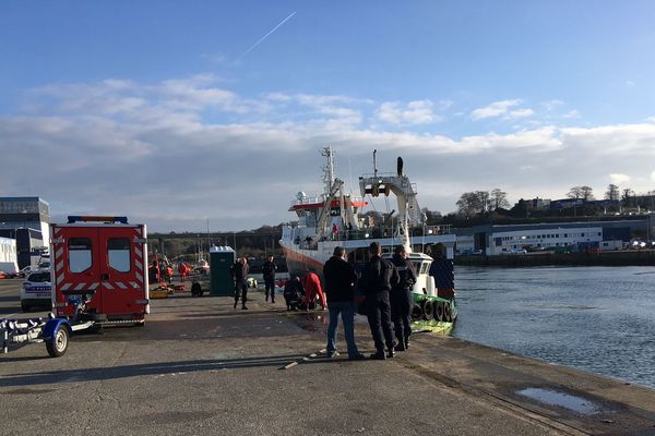 Les secours mobilisés au port de Concarneau 