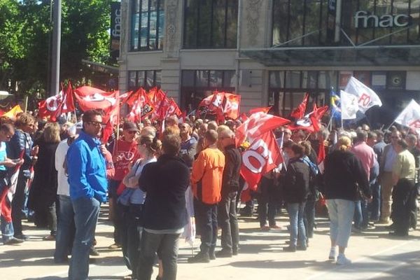 Le rassemblement des manifestants à Perpignan - 15 mai 2014.