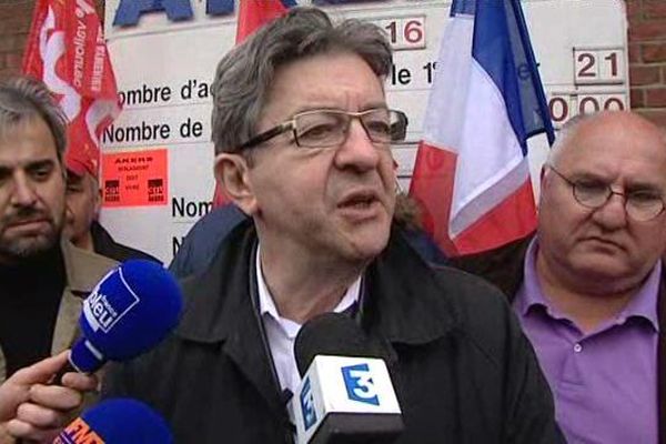 Jean-Luc Mélenchon (Parti de Gauche) en déplacement à Berlaimont