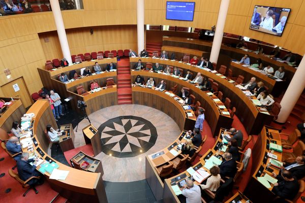 L'hémicycle de l'assemblée de Corse, à Ajaccio