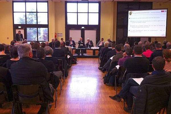 L’assemblée générale du BIVB (bureau interprofessionnel des vins de Bourgogne) se tient au palais des congrès de Beaune lundi 21 décembre 2015. 