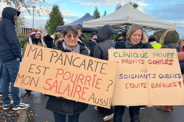 Des salariés de la clinique Saint-André de Vandoeuvre-lès-Nancy en grève ce 3 décembre