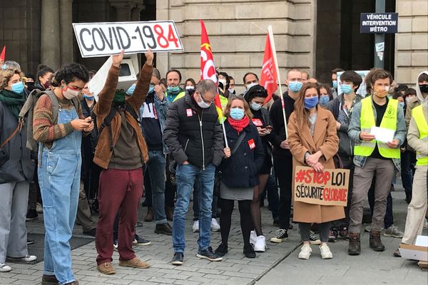 Plus de 300 personnes à s'opposer à la proposition de loi "sécurité globale" à Rennes