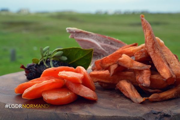 Des frites de patates douces pour accompagner un agneau des prés salés