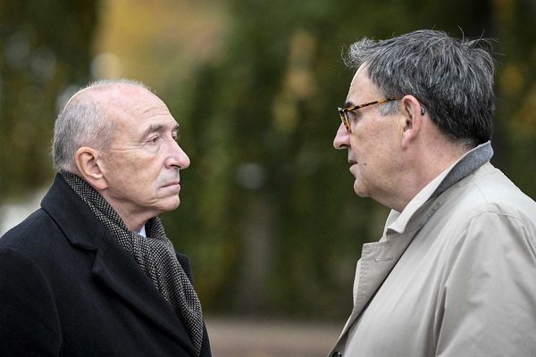 Gérard Collomb, maire de Lyon (à gauche) et David Kimelfeld, président de la Métropole (à droite)