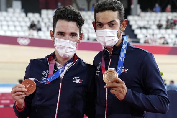 Benjamin Thomas (à gauche) et Donavan Grondin ont décroché la médaille de bronze aux JO de Tokyo