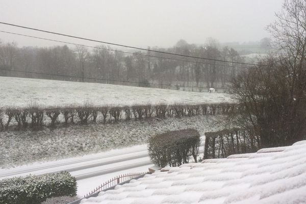 Neige à Avesnes-sur-Helpe ce mardi