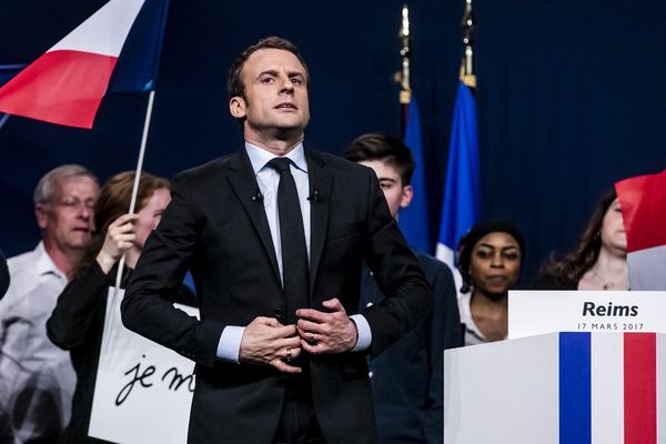 Emmanuel Macron était en meeting à Reims le mois dernier.