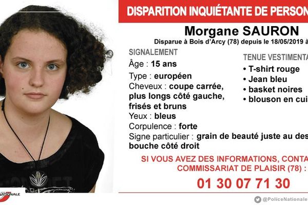 Morgane Sauron, âgée de 15 ans, est portée disparue depuis le 18 mai 2019.