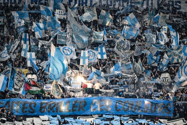 Les supporters de l'OM le 13 mars 2024 à Marseille