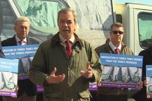 Nigel Farage, à Douvres ce mardi.