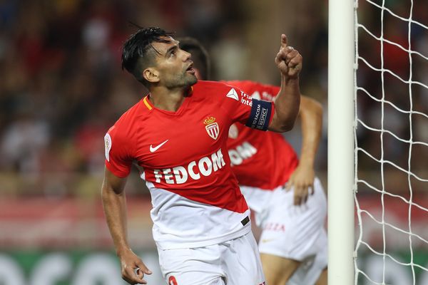 Radamel Falcao, le capitaine de l'AS Monaco, après avoir marqué contre Toulouse, le 4 août 2017