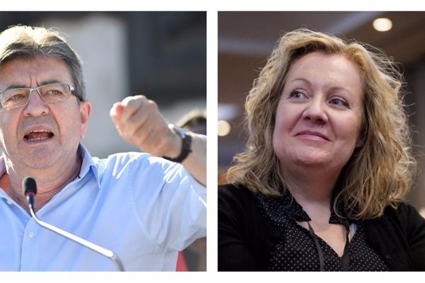 Jean-Luc Mélenchon (France Insoumise) et Sophie Montel (Front National)