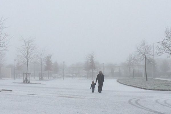 Paysage d'hiver ce matin à St-Benoît près de Poitiers.