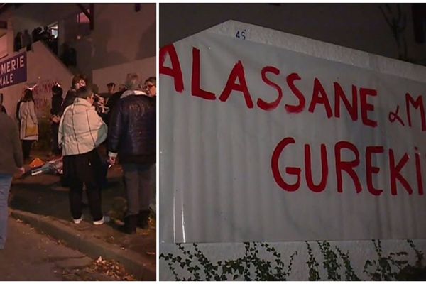 Les habitants sont restés jusque tard dans la nuit devant les locaux de la gendarmerie d'Hasparren