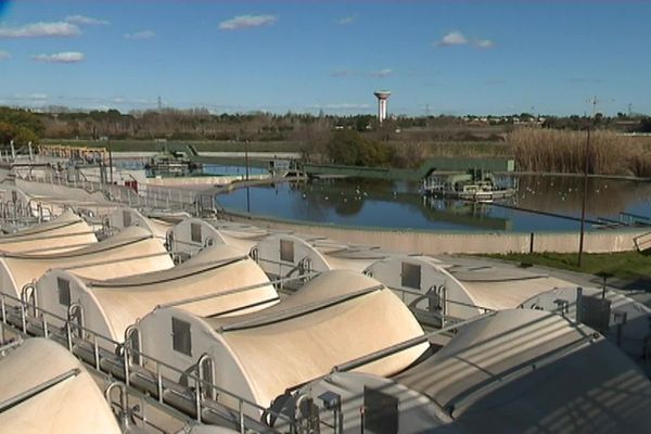 A Montpellier, La station d'épuration Maera où convergent les eaux usées de plus de 400 000 habitants.