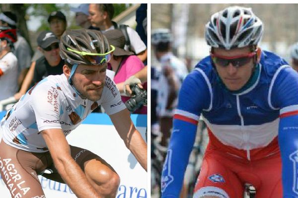 Les deux coureurs Picards qui ont bouclé le Tour de France 2015, Christophe Riblon (g) et Arnaud Démare (d). (Richard Masoner / Cyclelicious et MAXPPP / ASO/G.Demouveaux)