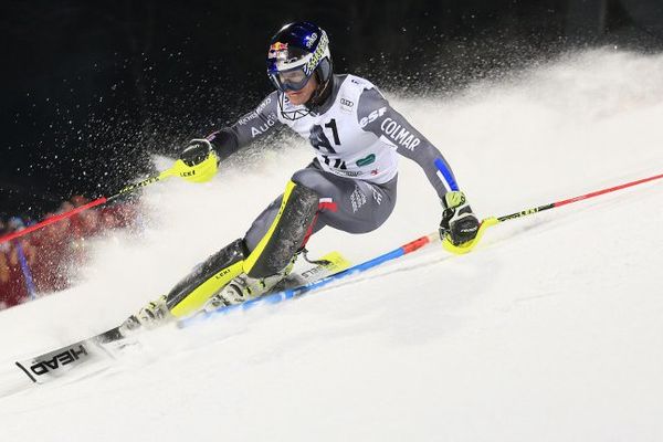 Alexis Pinturault à Schladming en Autriche le 24 janvier 2017. 
