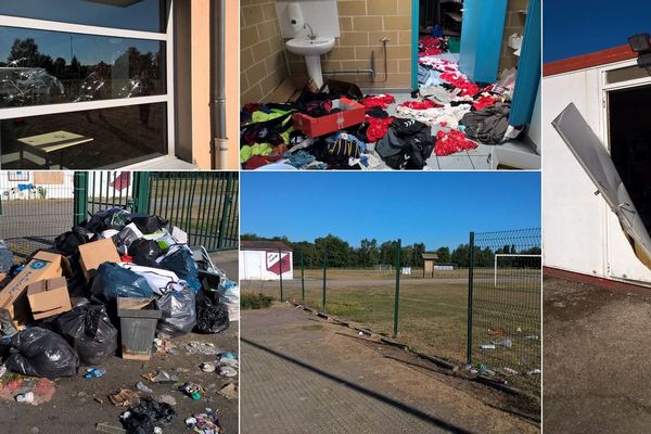 Grillages arrachés, vitres caillassées, vestiaires saccagés, matériel volé... le stade municipal de Meurchin se trouvait dans un triste état lundi, après le départ de plusieurs centaines de gens du voyage.