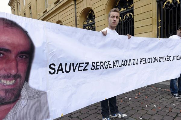 Manifestation de soutien à Serge Atlaoui, à Metz (Moselle), le 25 avril 2015.