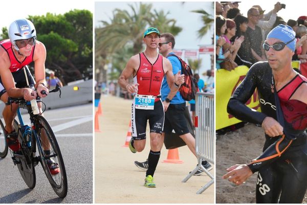 Franck Champagne, lors de l'Ironman de Barcelone en 2017