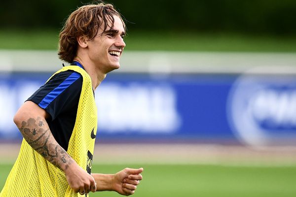 Antoine Griezmann à l'entraînement au centre de Clairefontaine-en-Yvelines le 29 mai 2017