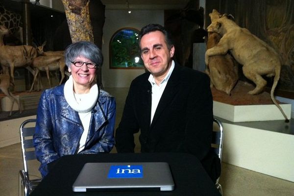 Flavien Texier avec Michèle Lemaire, directrice et conservatrice du Muséum de Bourges 