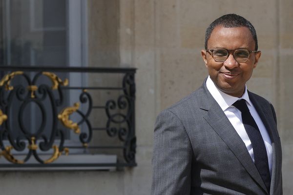 Le ministre de l'Education nationale, Pap Ndiaye, devant le palais de l'Elysée le 1er juin 2022.