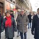 De gauche à droite : Arnaud Deslandes, Martine Aubry, Jean-Claude Menault et Bertrand Gaume. Le 20 décembre rue Faidherbe, à Lille