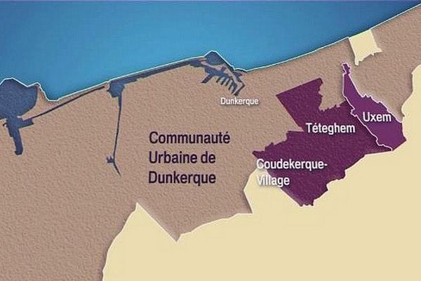 La fusion de Coudekerque-Village, Téteghem et Uxem donnerait une ville de 9558 habitants