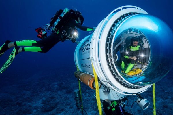 La capsule conçue par l'équipe de l'expédition" Under the pole" en plongée profonde