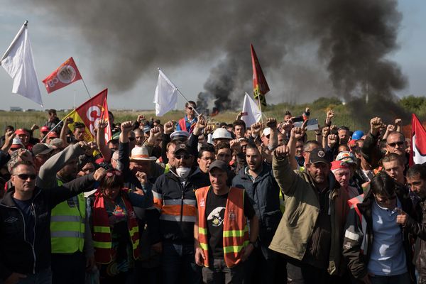 Lors du déblocage du dépôt petrolier de la raffinerie de Donges le 27 mai 2016