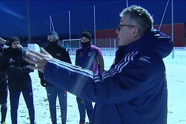 Entraînement en fin d'après-midi du Besançon Football Club avant le match de demain contre Nancy