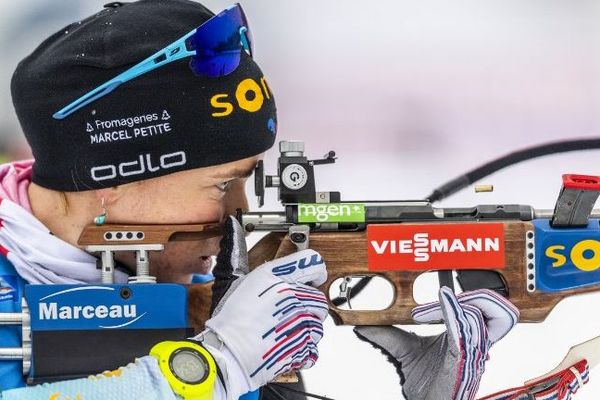 Anaïs Bescond lors de la Coupe du monde de Biathlon à Oberhof en Allemagne en janvier 2019
