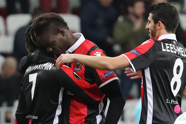 Mario Balotelli, attaquant de l'OGC Nice, sur le terrain.