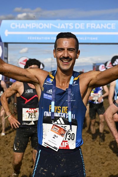 Mehdi Frère, ici au championnat de France de cross country en mars 2024, écarté du marathon olympique.