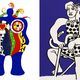 À gauche, l'œuvre "Nana santé" de Niki de Saint Phalle face au "Cycliste sur fond bleu" de Fernand Léger.