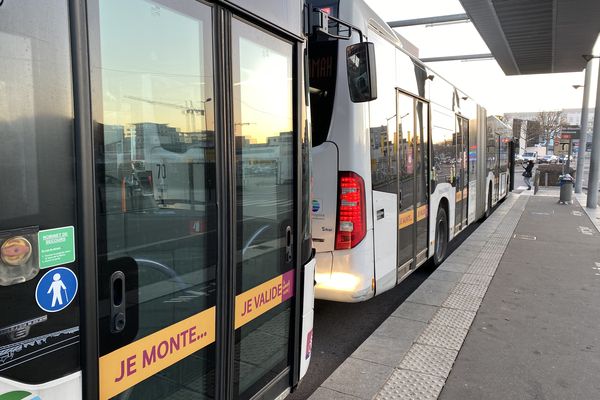 Une ligne de bus du réseau Astuce. La petite Maëlle*, 10 ans, a été verbalisée car elle ne parvenait pas à atteindre les pointeuses pour valider sa carte Astuce.