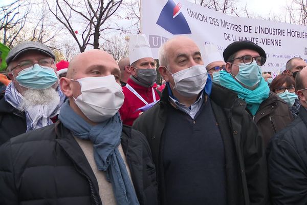 Une quarantaine de patrons de l'hôtellerie, la restauration et du tourisme de Creuse, Haute-Vienne et Dordogne présents à Paris ce 14 décembre. 