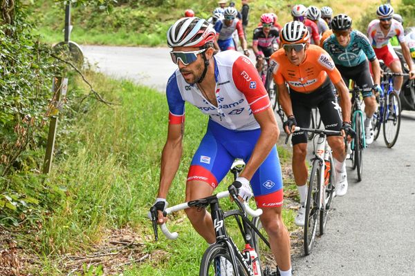 Thibaut Pinot sur les routes du Tour du Limousin le 19 août 2021